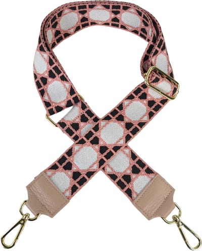 Qischa® Bag strap - Tassenriem - Schouderband - Schouderriem - Tassen Riem - Tas Hengsel - Verstelbare Riem - wit, roze, zwart - gouden hardware