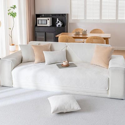 Effen Gekleurd Gekanteld Bankkussen Herfst en Winter Nieuwe Pluche Bankhoes Antislip Warm Bankkleed 70*70cm