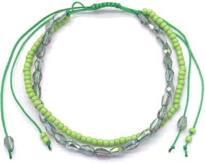 Enkelbandje - verstelbaar - groen - kralen - hip - tijdloos - vrolijk - kleur - dames - heren - unisex - cadeau