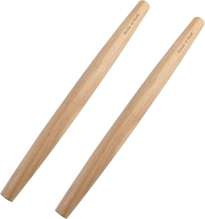 House of Husk Franse Deegroller Set - 2 Stuks - Rolstok - Bakken - Hout - 35cm