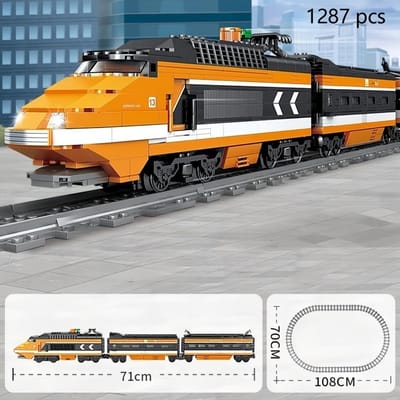 Motor Spoorweg Trein Bouwstenen Set voor Jongens Handvaardigheid Ontwikkelen Liefde voor Voertuigen in bag
