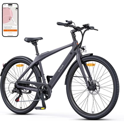 ENGWE elektrische fiets, 36V 10Ah batterij, ondersteunt koppelen, 7-versnellingsbak, kan worden bediend via APP en Bluetooth, bereik van 100 km, N1 AIR L grijs