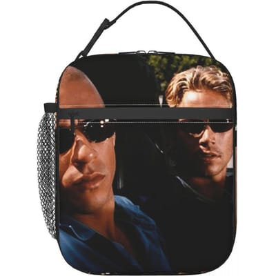 The Fast And The Furious Klassieke Geïsoleerde Lunchtas voor Vrouwen Kantoor Koeltas Thermische Voedseldoos Tote Lunchboxen Container One Size black