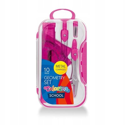 Colorino School Geometrie Set 10 Delig Roze