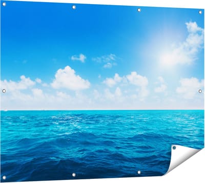 Gards Tuinposter Water Midden op Zee met Zonneschijn - 120x90 cm - Tuindoek - Tuindecoratie - Wanddecoratie buiten - Tuinschilderij