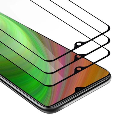 Cadorabo 3x Screenprotector geschikt voor OnePlus 7T Volledig scherm pantserfolie Beschermfolie in TRANSPARANT met ZWART - Getemperd (Tempered) Display beschermend glas in 9H hardheid met 3D Touch