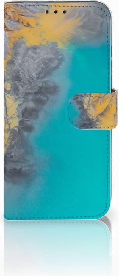 Honor 10 Lite Bookcase Marble Blue Gold