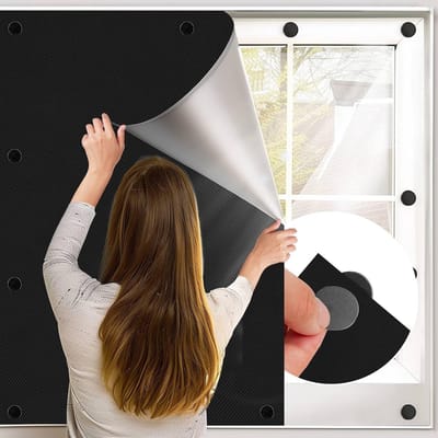 Magnetische Blackout Gordijnen 130 x 145 cm - Donkerend Stoffen Rolgordijn voor Dakramen, Zonwering zonder Boren, Verwijderbaar en Geschikt voor Vakantiehuis