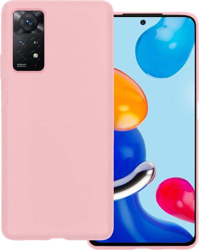 Hoesje Geschikt voor Xiaomi Redmi Note 11 - Sterk & Shockproof - Hoes Cover - Siliconen Case - Lichtroze