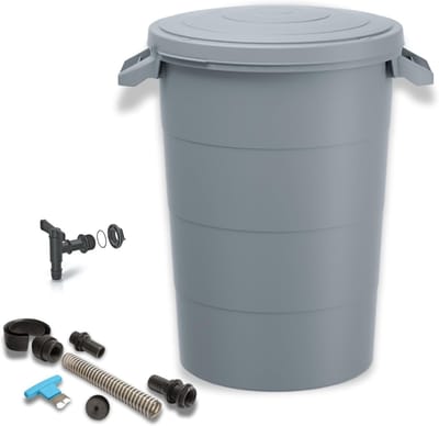 Regenton - Waterton Tuin - Regenwater Opvangen - Inclusief Boor en Kraan - 80 Liter - Grijs
