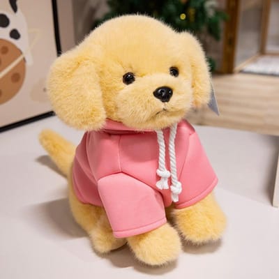 23-45cm Labrador Pluche Pop Zwart Gele Hoodie Hond Speelgoed Huisdecoratie Cadeau Voor Kinderen Jongens Meisjes about 28cm