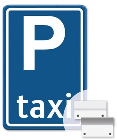 Parkeerbord Taxi - blauw - Weerbestendig Aluminium - 40x60 cm - Bevestiging: Met muur-/ wandmontage beugels