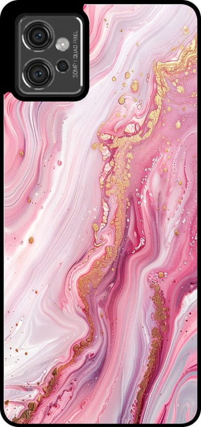 Smartphonica Telefoonhoesje Geschikt voor Motorola Moto G32 met marmer opdruk - TPU backcover case marble design - Roze geschikt voor Motorola Moto G32
