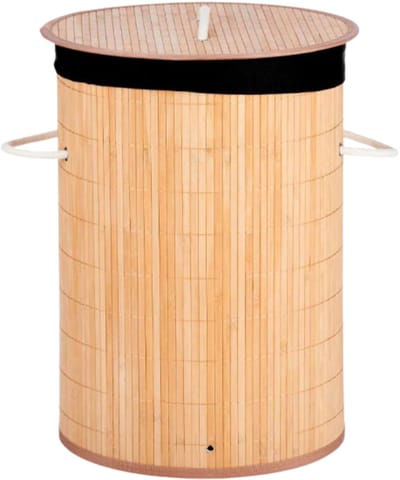 Kipit Wasmand van bamboe - 50 liter - 35 x 50 cm - met deksel -met binnendoek