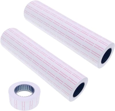 Allecta - 20 Rollen papieren prijzen pistoollabels, totaal 10000 stuks, 21mm x 12mm