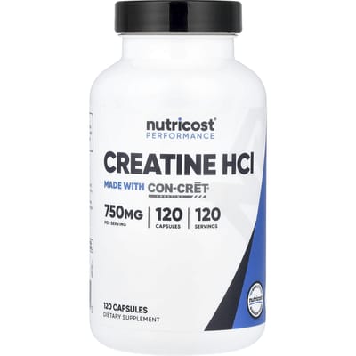 Nutricost, Atletische Prestaties, Creatine HCl, 750mg, 120 Capsules
