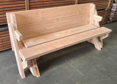 Inklapbare Picknicktafel - Model XL - DICHT TAFELBLAD 4 cm GEEN SCHOEFGATEN in tafelblad - 3 tot 6 personen - Bank en Tafel 2 in 1 - Compleet gemonteerd geleverd