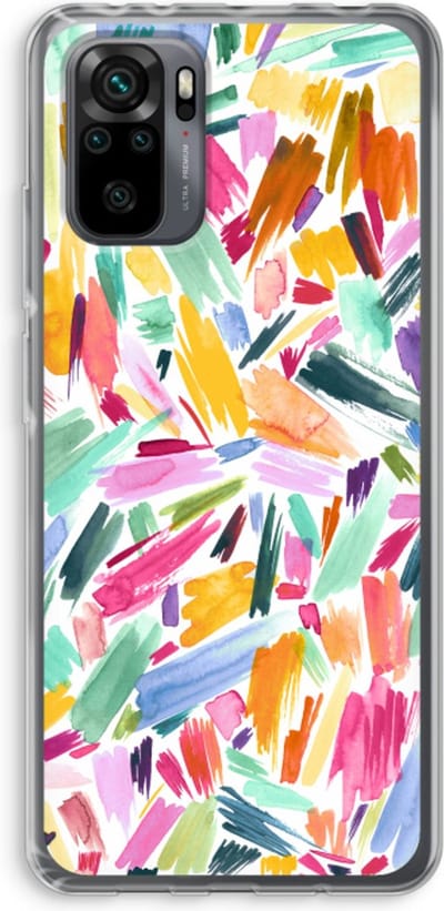 Case Company® - Hoesje geschikt voor Xiaomi Redmi Note 10 Pro hoesje - Watercolor Brushstrokes - Soft Cover Telefoonhoesje - Bescherming aan alle Kanten en Schermrand