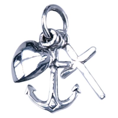 Zilveren Hoop, Geloof en Liefde ketting hanger - beweegbaar