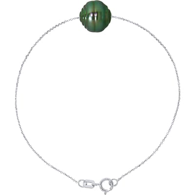 Convict Chain Bracelet Tahitian Pearl Ringed 10-11 mm 925