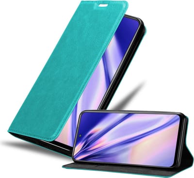 Cadorabo Hoesje geschikt voor Xiaomi RedMi NOTE 10 5G / POCO M3 PRO 5G in BENZINE TURKOOIS - Beschermhoes met magnetische sluiting, standfunctie en kaartvakje Book Case Cover Etui