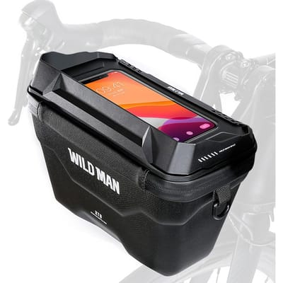 WILD MAN Fiets Stuurtas Fiets Voor Telefoon Tas EVA Fiets Opbergtas 3L Waterdicht met zwart