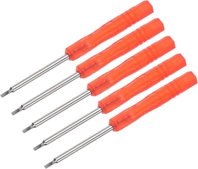 Slotted Schroevendraaier 1.5mm - 85mm Lengte, Stalen Plat met Antislip Grip voor Brillen, Horloges en Elektronica - Set van 5 Stuks