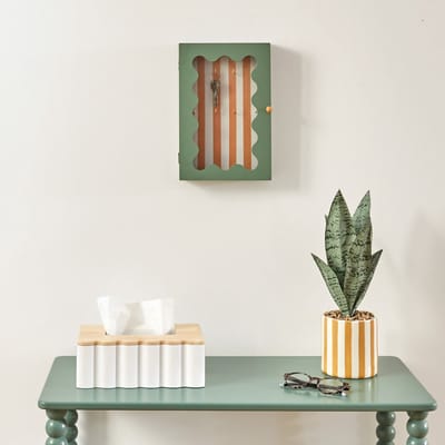 Atmosphera Kunstplant Sansevieria Chéri met keramische pot - Ø12xH38cm - Oker
