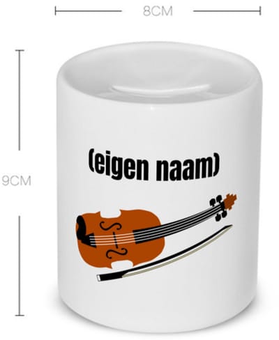 Akyol - viool met eigen naam Spaarpot - Viool - muziek liefhebbers - iemand die houdt van violen - verjaardag - cadeau - kado - geschenk - 350 ML inhoud