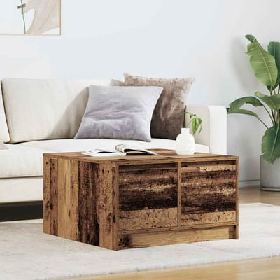 vidaXL - Salontafel - met - lades - 70,5x70x40 - cm - oud - hout
