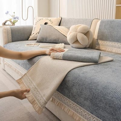 Moderne Minimalistische Stijl Nieuwe Bankmat Vier Seizoenen Universeel Antislip Kussen Franse Crème Stijl Premium Bankhoes Doek Handdoek 70x70cm 1pcs
