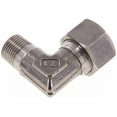 R 3/8'' Buitendraad x 15L RVS L-Fitting 90graden 315 Bar DIN 2353 - FL2E-MC-ST-038R-15-L
