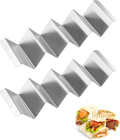 Set van 2 RVS Tortilla Houder met Handvatten voor Tacos, Burritos en Hotdogs - Ideaal voor Feestjes en BBQ's
