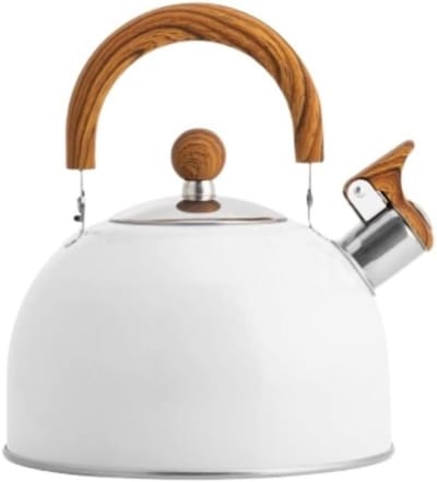 Geklokte Waterkoker - Theepot RVS - Water Koken - Vaatwasserbestendig - 2.5 Liter - Wit