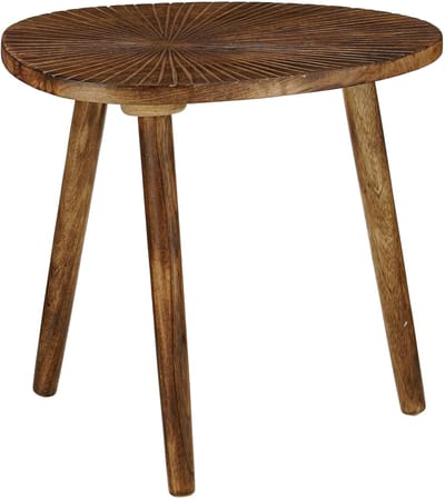 Mica Decorations Pomante Bijzettafel - Tafeltje - Koffietafel van Mangohout - Handig als Plantentafel of Plantenstandaard - Klein Salontafeltje - 50 x 36 x 46 cm - Donkerbruin