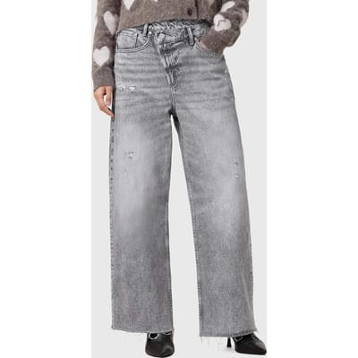 AllSaints Aki Crossover Jean Washed Grey Taglia: W32 | Pantaloni larghi Outlet | Donna | Grigio