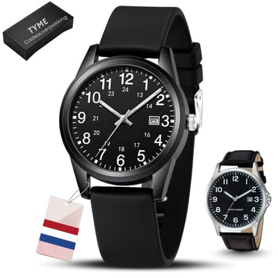 Tyme Berlin Heren Horloge - 40mm - Goed Leesbaar - Horloges voor Mannen - Polshorloge - Uurwerk - met Cadeauverpakking - Zwart
