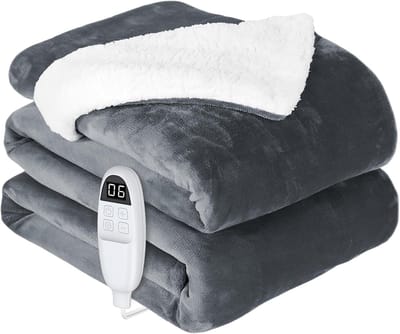Elektrische Deken - Verwarmde deken - Warmte & Comfort - 6 Warmte standen - 200 x 180 cm - Grijs