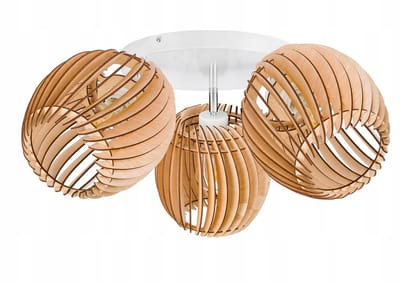 Houten Hanglamp met 3xE27 Fitting - Loft Stijl