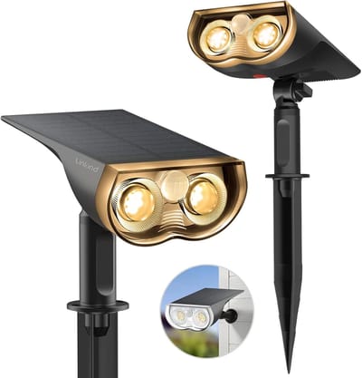 Solarlampen voor buiten met bewegingssensor - 1000 lm, 3 modi, IP67 waterdicht - Perfect voor tuin, oprit en garage (2 stuks)