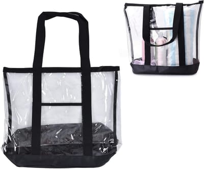 Grote draagtas - Transparante tas - Strand en sport - Waterdicht PVC materiaal - 43x20x39cm - Doorzichtig