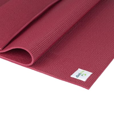 Ecoyogi Classic PVC Yogamat XL Rood – Extra Lang (200x61 cm) – 6 mm Dikte voor Optimale Demping – Comfortabel & Slijtvast - Inclusief Draagriem – Ideaal voor Beginners – Extra Dikke Yoga Mat - Geschikt als Sport mat, Fitness mat en Pilates mat