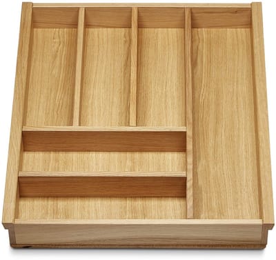 EIK Besteklade voor 50 mm lade bijv. Nobilia vanaf 2013 (473 x 397 mm) Houten besteklade met 6 vakken ORGA-BOX III