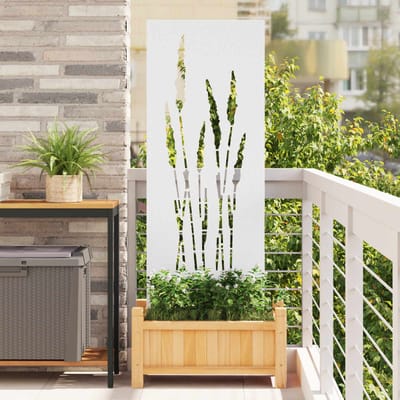 vidaXL - Tuin - Privacy - Scherm - Bloemen - Wit - 50 - x - 140 - cm - Koudgewalst - staal