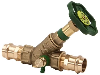 Schlösser Armaturen JS KFR-ventiel met persaansluiting (binnendraad), met aftapping, met niet-stijgende spindel, DN20, persdiameter 22mm, DVGW gekeurd, 0016382200001