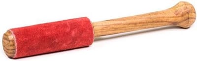 Klankschaal aanstrijkhout met suède rood - 15x2 cm - 25 g - M