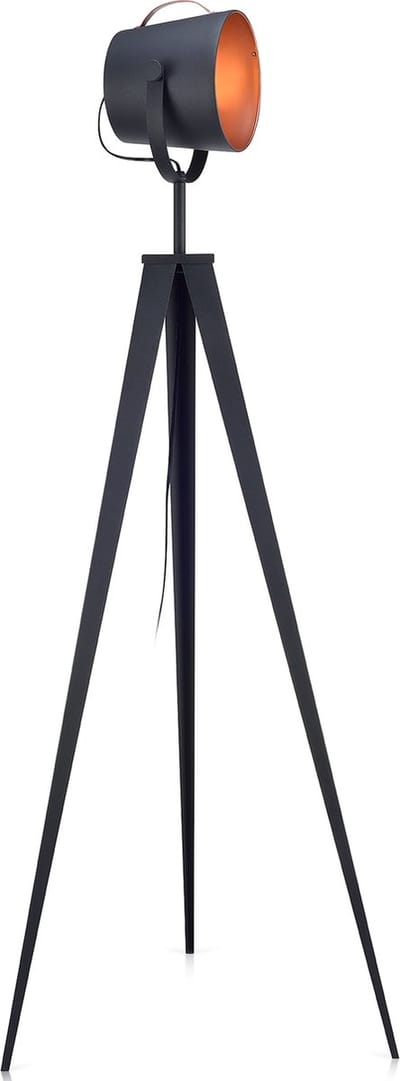 Teamson Home Artiste Modern Statief Vloerlamp - Zwart/Roos Goud - Metaal Poten - 158 cm hoog