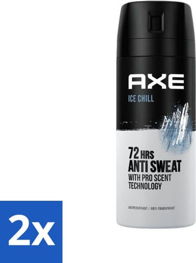 Axe - Deodorant Spray - 72hrs Anti Sweat - Ice Chill - 150 ml - Voordeelverpakking - 2 stuks