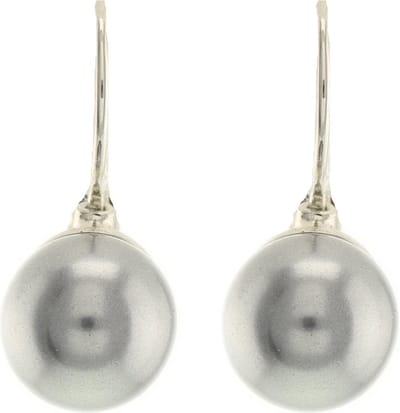 Behave - Dames parel oorhangers grijs 2,5 cm - Tijdloos modern