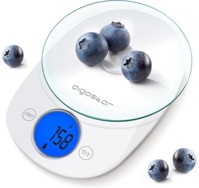 Aigostar Keukenweegschaal Digitaal -Tot 5kg-Tarra Functie- Met LCD Display-Otis 33QUB